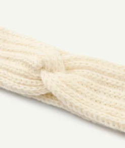 Bandeau bébé fille torsadé en fibres recyclées beige