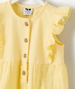 Barboteuse naissance fille jaune