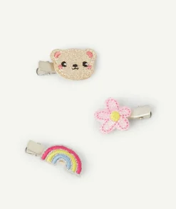 Barrettes bébé fille avec patch colorés