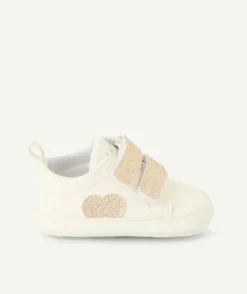 Baskets bébé fille blanches à paillettes