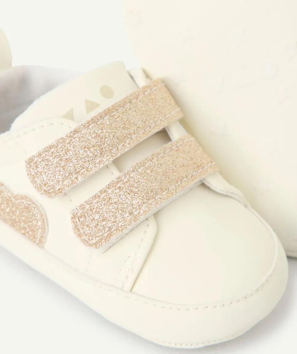 Baskets bébé fille blanches à paillettes