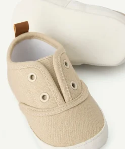 Baskets bébé garçon en toile beige