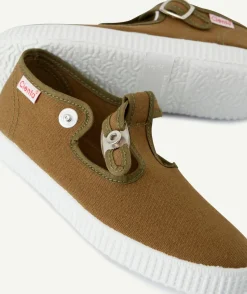 Baskets en toile ouvertes kaki