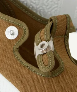 Baskets en toile ouvertes kaki
