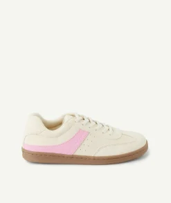 Baskets fille blanches et roses