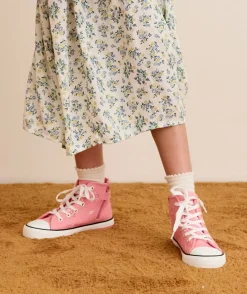 Baskets fille imprimé rose