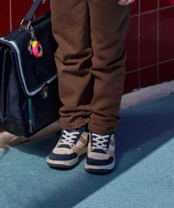 Baskets fille multicolores lacées semelle contrastée