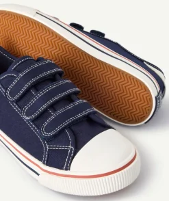 Baskets garçon bleu marine à scratch
