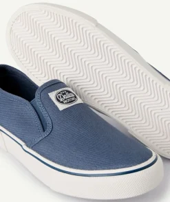 Basket slip on enfant toile bleu