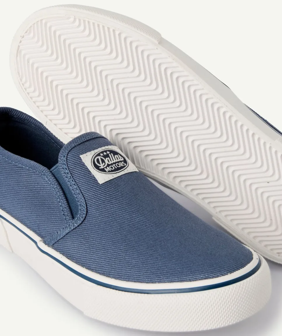 Basket slip on enfant toile bleu