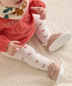 Baskets à scratchs bébé fille roses pailletées