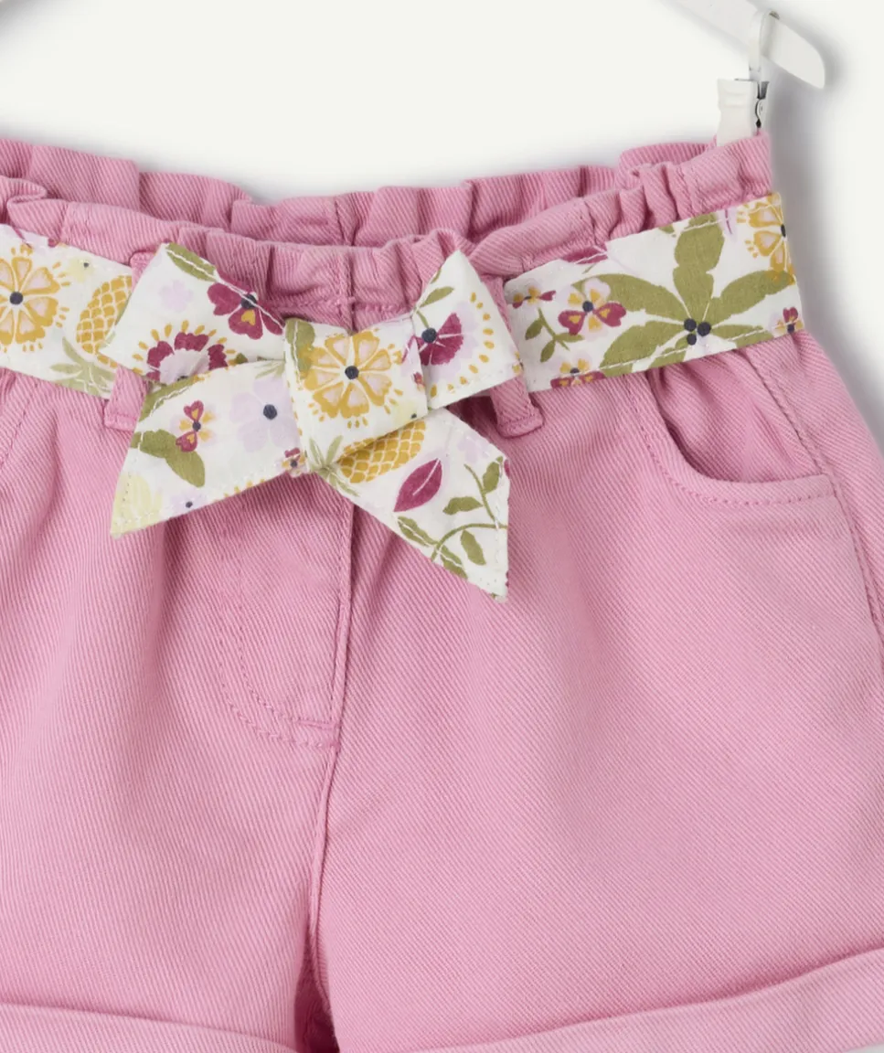 Bermuda bébé fille droit rose