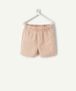 Bermuda bébé garçon rayé marron
