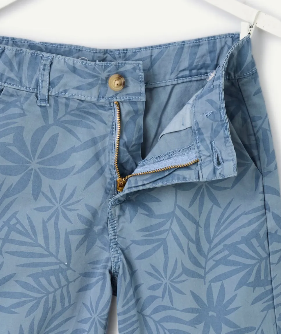 Bermuda bleu garçon imprimé palmiers