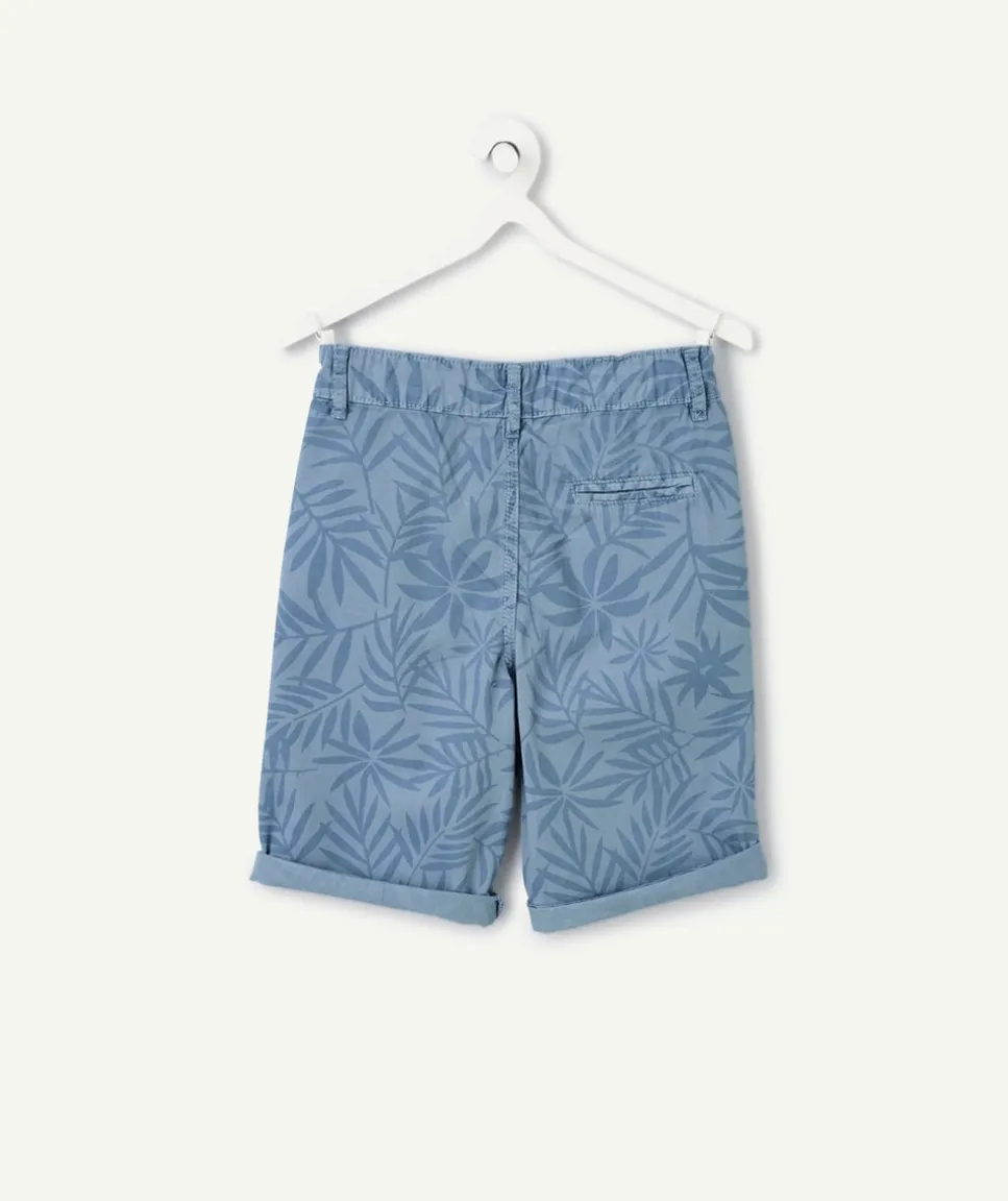 Bermuda bleu garçon imprimé palmiers