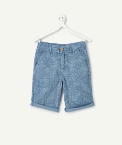 Bermuda bleu garçon imprimé palmiers