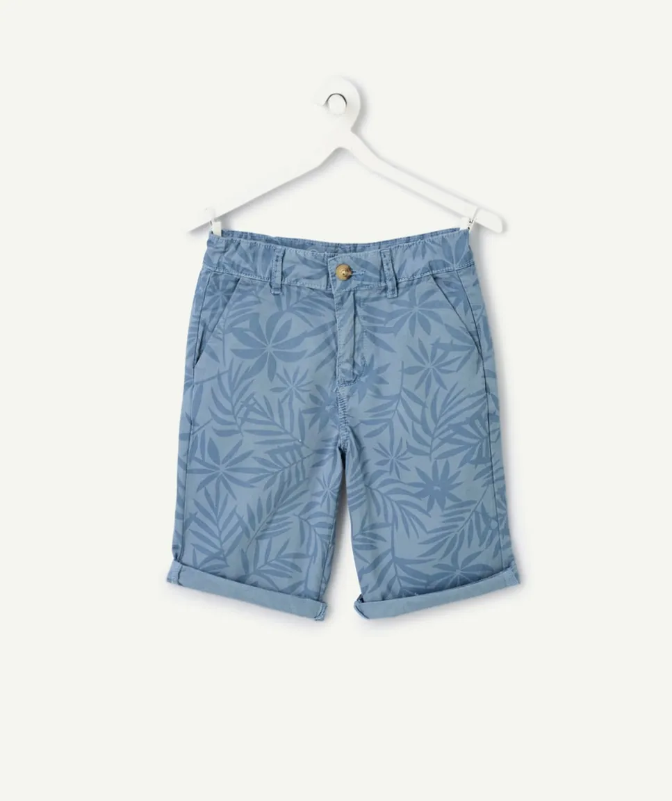 Bermuda bleu garçon imprimé palmiers