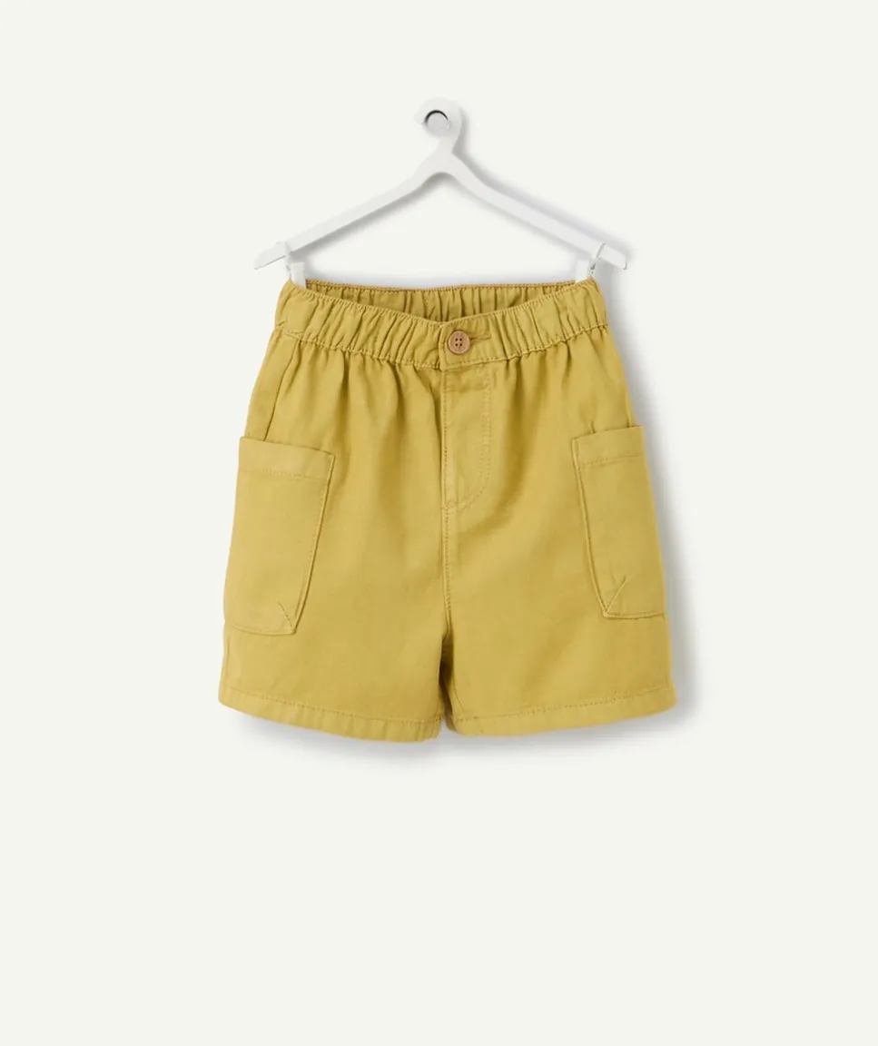 Bermuda cargo bébé garçon en viscose labellisée jaune