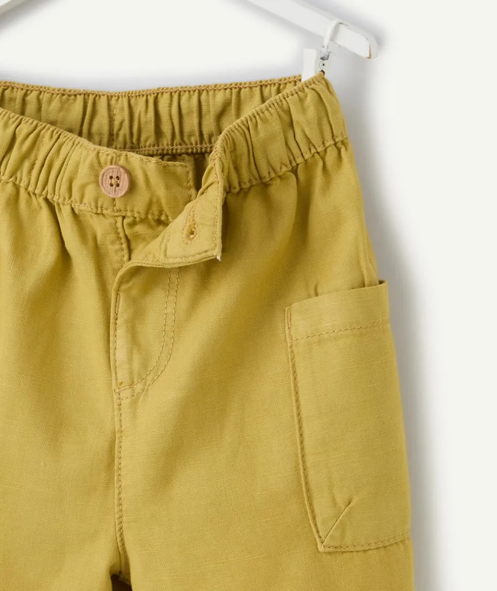 Bermuda cargo bébé garçon en viscose labellisée jaune