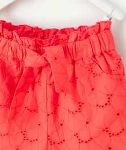 Bermuda droit rouge pour bébé fille