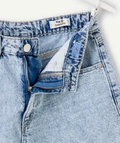 Bermuda fille droit denim bleu