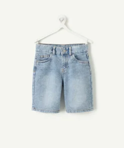 Bermuda garçon denim bleu coupe droite