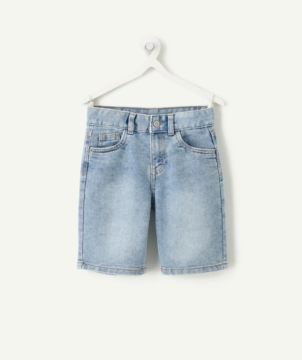 Bermuda garçon denim bleu coupe droite