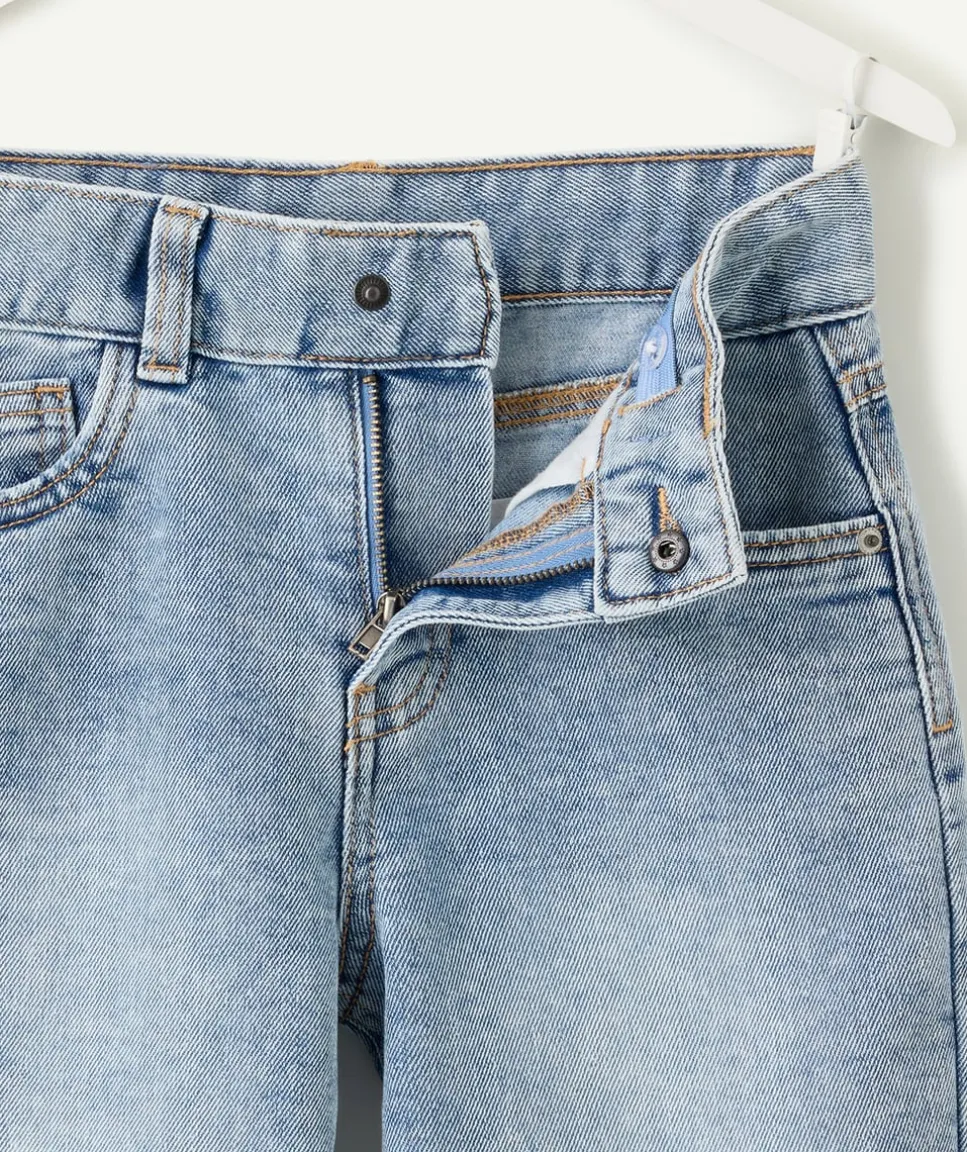 Bermuda garçon denim bleu coupe droite