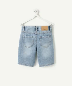 Bermuda garçon denim bleu coupe droite