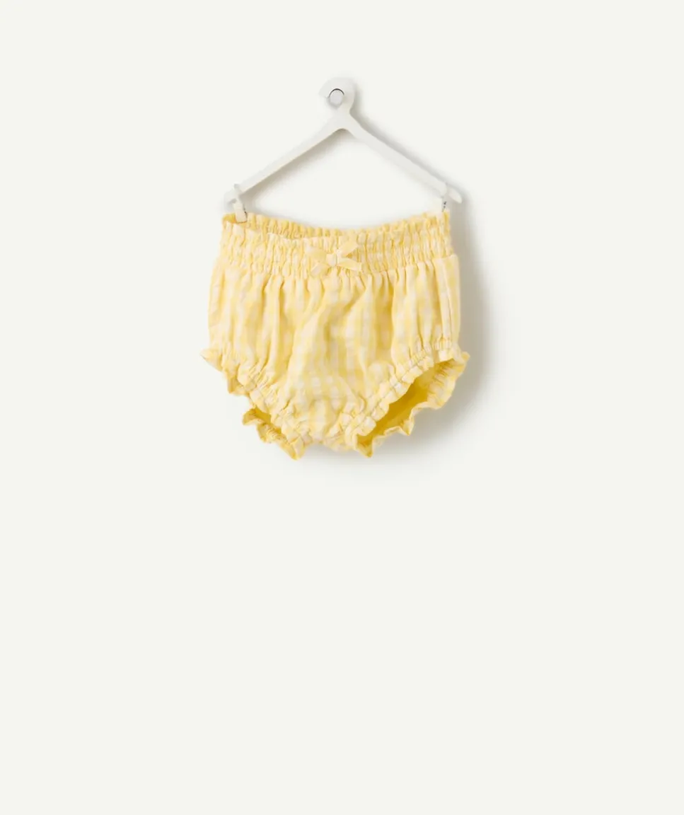 Bloomer bébé fille à carreaux jaune