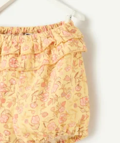 Bloomer bébé fille imprimé floral jaune