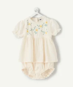 Blouse avec bloomer bébé fille écru