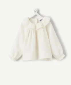 Blouse bébé fille blanche col volanté