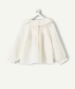 Blouse bébé fille blanche col volanté