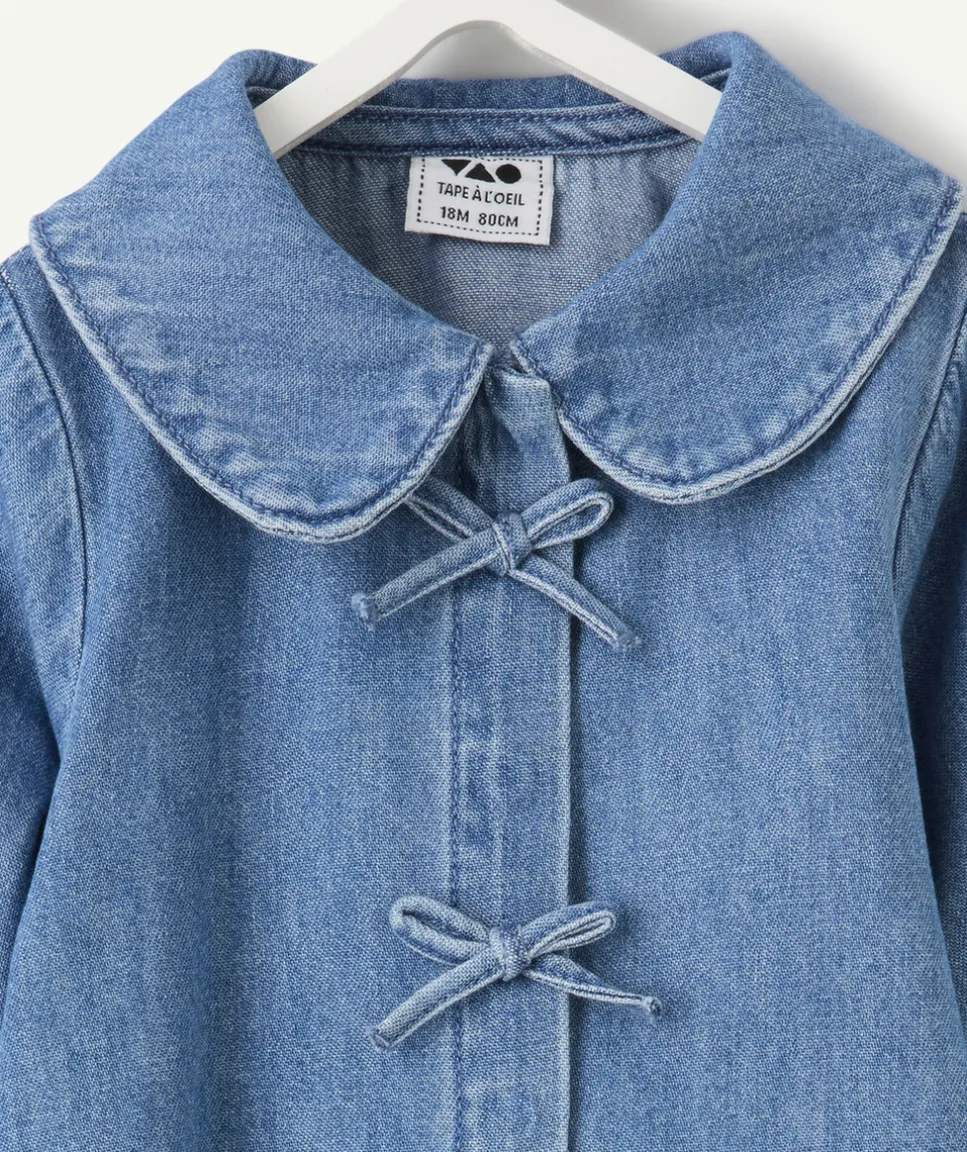 Blouse bébé fille denim bleu