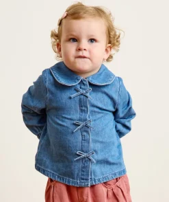 Blouse bébé fille denim bleu
