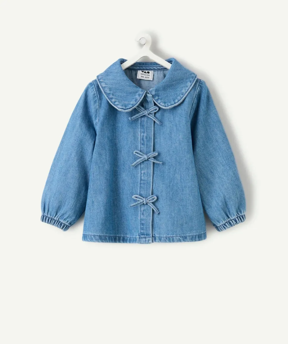 Blouse bébé fille denim bleu