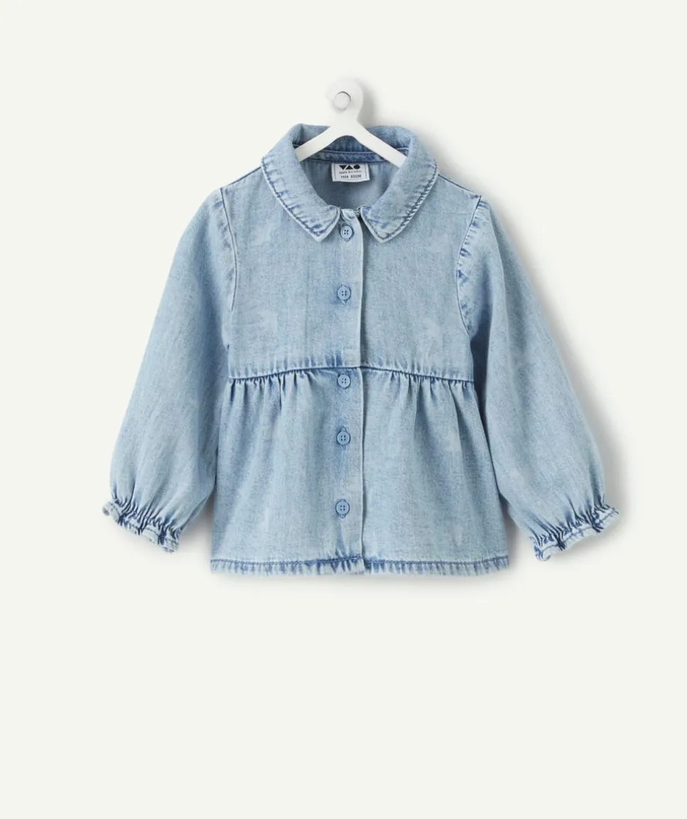 Blouse bébé fille denim bleu