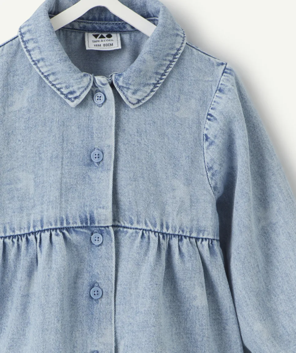 Blouse bébé fille denim bleu