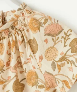 Blouse bébé fille en coton avec col bardot et imprimé