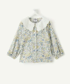 Blouse bébé fille fleurie col broderie