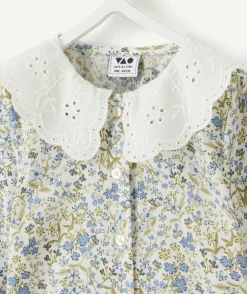 Blouse bébé fille fleurie col broderie