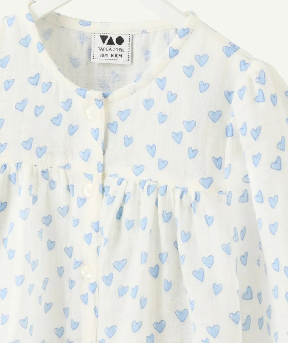 Blouse bébé fille imprimé cœur