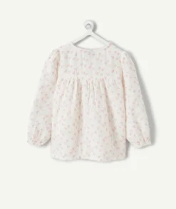 Blouse bébé fille imprimé cœur blanc et rose
