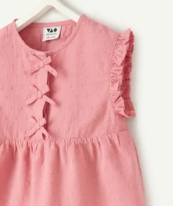 Blouse bébé fille rose à volants