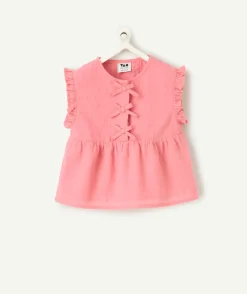 Blouse bébé fille rose à volants