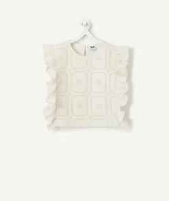 Blouse blanche fille en broderie