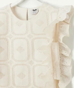 Blouse blanche fille en broderie
