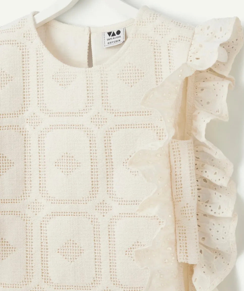 Blouse blanche fille en broderie