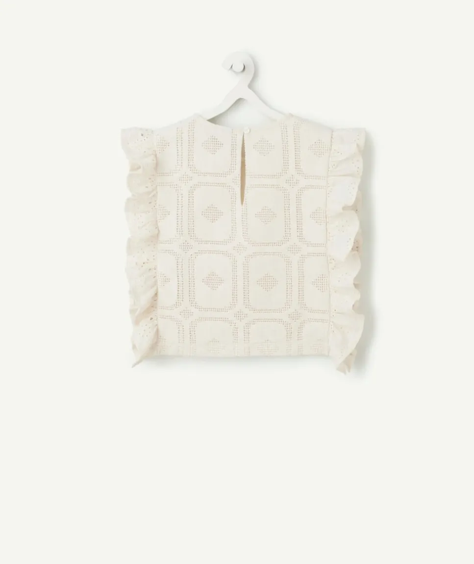 Blouse blanche fille en broderie